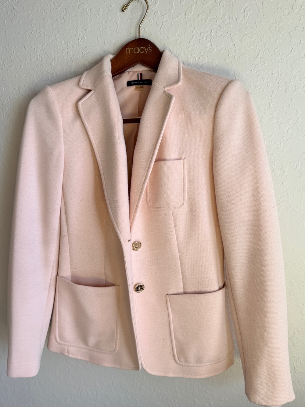 Tommy Hilfiger Blush Pink Thick Winter Blazer Size 0